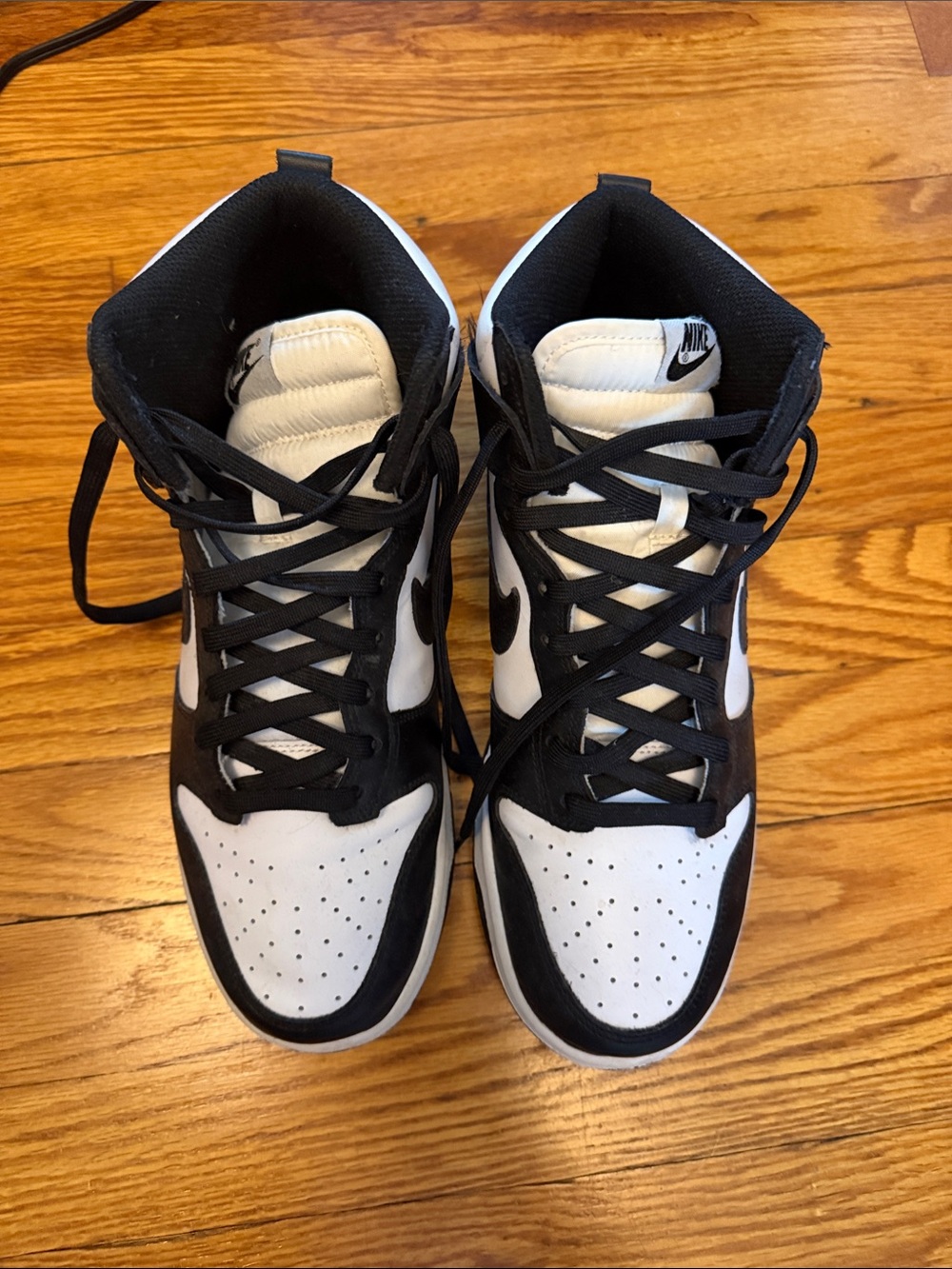Nike Black and White Men's High-Top Sneakers — Classic Swoosh
